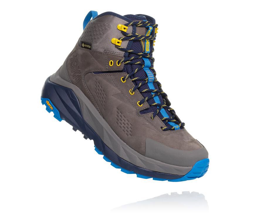 Hoka Australia One One Kaha GORE-TEX - Mens Hiking Boots Grey/Blue - BSOGX-1758